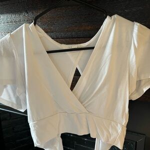White Wrap Crop Top